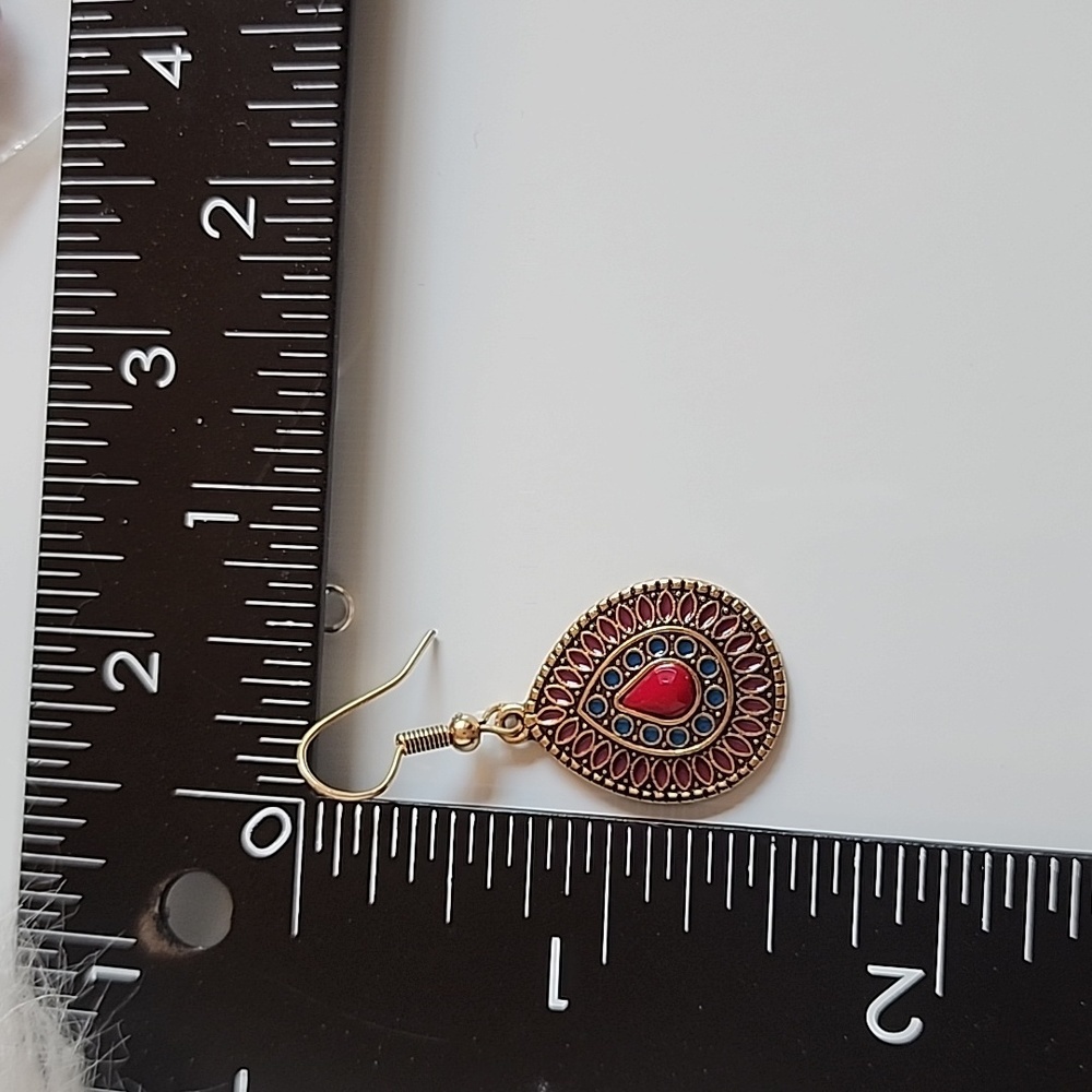 Boho Mini  Bojo Bronze TEARDROP EARRINGS. ER - Picture 2 of 3